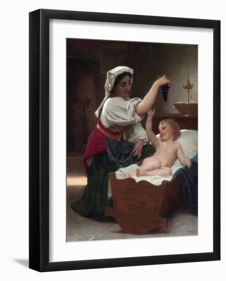 The Bunch of Grapes, 1868 (Oil on Canvas)-William-Adolphe Bouguereau-Framed Giclee Print