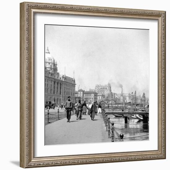 The Bund, Shanghai, China, Early 20th Century-J Dearden Holmes-Framed Photographic Print