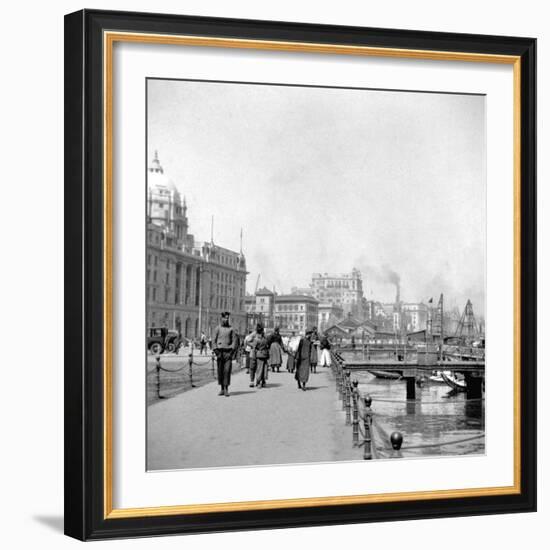 The Bund, Shanghai, China, Early 20th Century-J Dearden Holmes-Framed Photographic Print