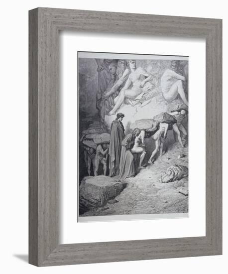 The Burden of Pride, from 'The Divine Comedy' (Purgatorio) by Dante Alighieri (1265-1321)…-Gustave Doré-Framed Giclee Print