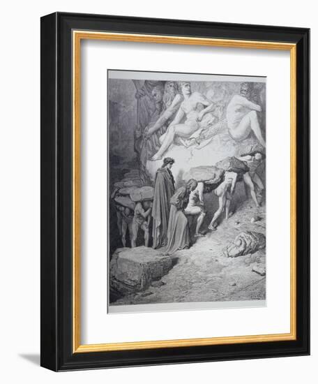 The Burden of Pride, from 'The Divine Comedy' (Purgatorio) by Dante Alighieri (1265-1321)…-Gustave Doré-Framed Giclee Print