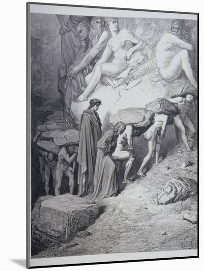 The Burden of Pride, from 'The Divine Comedy' (Purgatorio) by Dante Alighieri (1265-1321)…-Gustave Doré-Mounted Giclee Print
