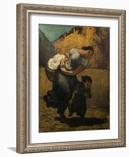 The Burden-Honore Daumier-Framed Giclee Print