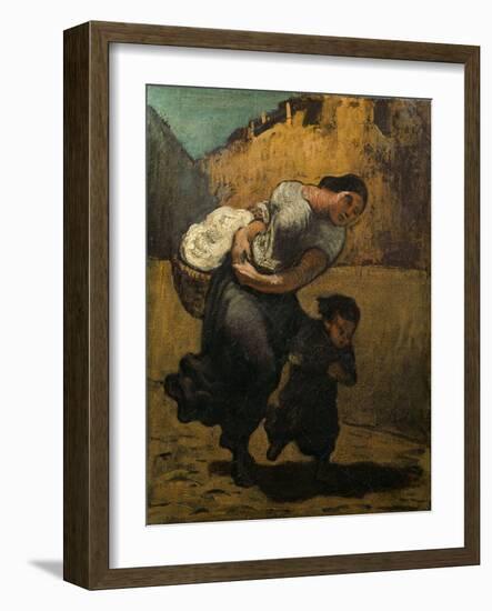 The Burden-Honore Daumier-Framed Giclee Print