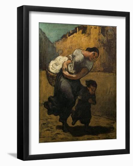 The Burden-Honore Daumier-Framed Giclee Print