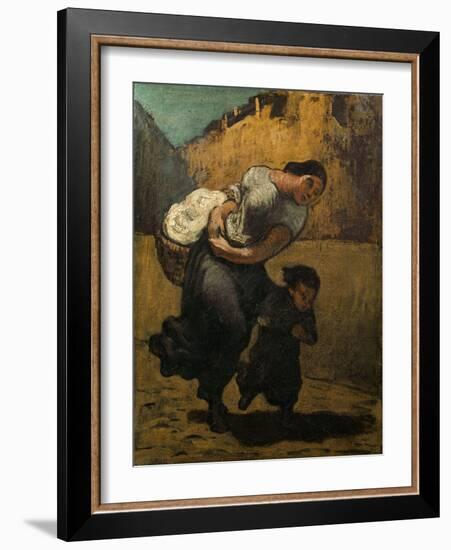 The Burden-Honore Daumier-Framed Giclee Print