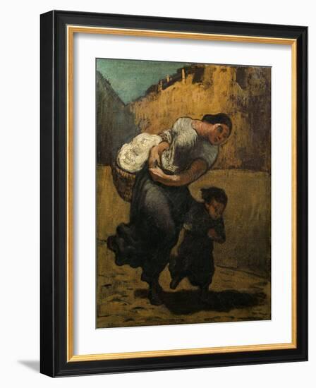 The Burden-Honore Daumier-Framed Giclee Print