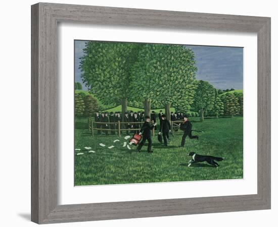 The Bureaucrats, 1980 (Gouache)-Liz Wright-Framed Giclee Print