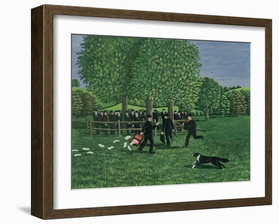 The Bureaucrats, 1980 (Gouache)-Liz Wright-Framed Giclee Print