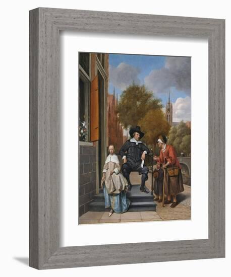 The Burgher of Delft and His Daughter, 1655-Jan Havicksz. Steen-Framed Giclee Print