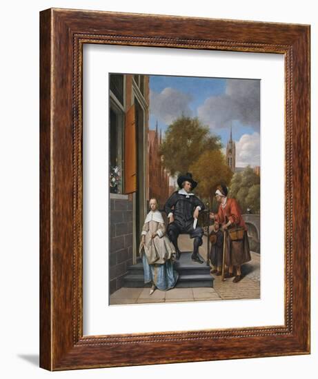 The Burgher of Delft and His Daughter, 1655-Jan Havicksz. Steen-Framed Giclee Print