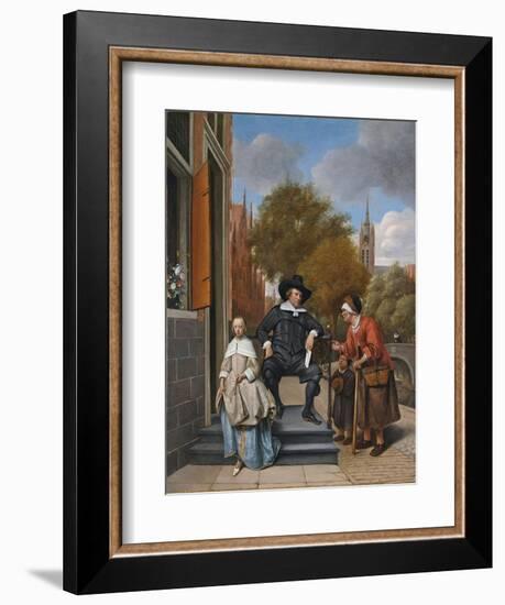 The Burgher of Delft and His Daughter, 1655-Jan Havicksz. Steen-Framed Giclee Print