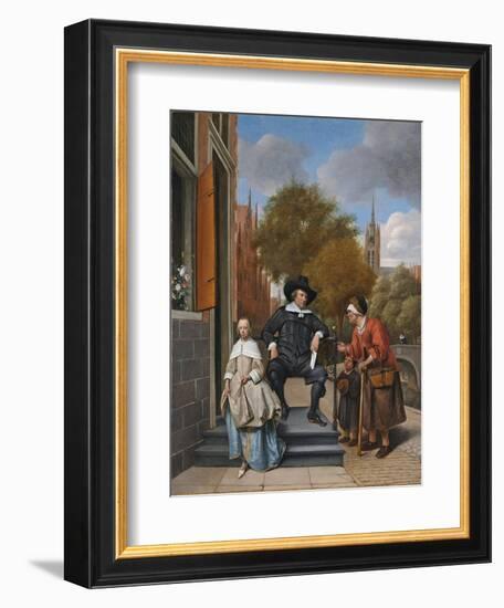 The Burgher of Delft and His Daughter, 1655-Jan Havicksz. Steen-Framed Giclee Print