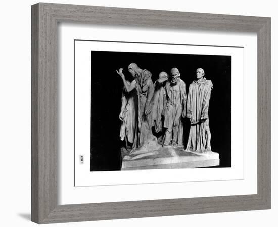 The Burghers of Calais, 1889 (Plaster) (B/W Photo)-Auguste Rodin-Framed Giclee Print