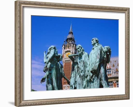 The Burghers of Calais, Statue by Rodin, in Front of the Town Hall, Picardie (Picardy), France-David Hughes-Framed Photographic Print