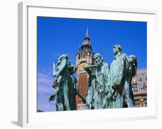 The Burghers of Calais, Statue by Rodin, in Front of the Town Hall, Picardie (Picardy), France-David Hughes-Framed Photographic Print