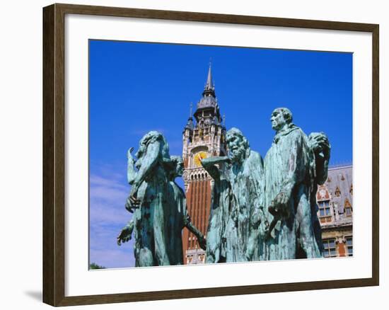 The Burghers of Calais, Statue by Rodin, in Front of the Town Hall, Picardie (Picardy), France-David Hughes-Framed Photographic Print