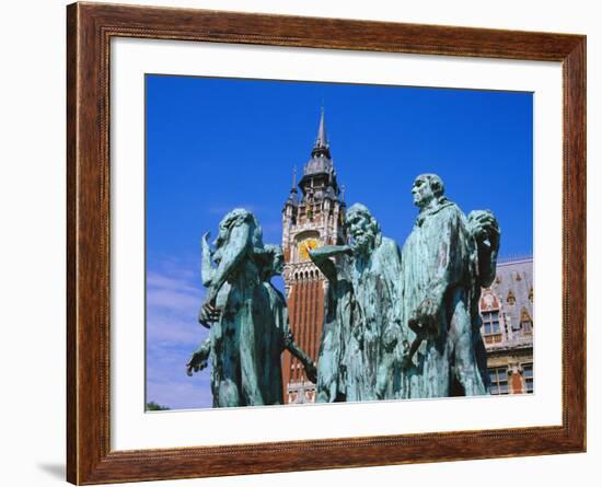 The Burghers of Calais, Statue by Rodin, in Front of the Town Hall, Picardie (Picardy), France-David Hughes-Framed Photographic Print