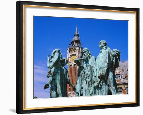 The Burghers of Calais, Statue by Rodin, in Front of the Town Hall, Picardie (Picardy), France-David Hughes-Framed Photographic Print