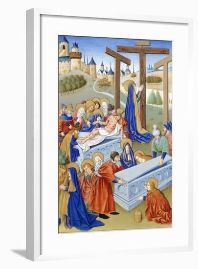 The Burial, Miniature from Book of Prayers by Jeanne De Laval, Manuscript-null-Framed Giclee Print