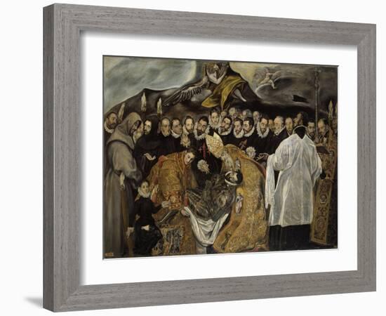 The Burial of the Count of Orgaz (Lower Par), Ca 1625-El Greco-Framed Giclee Print