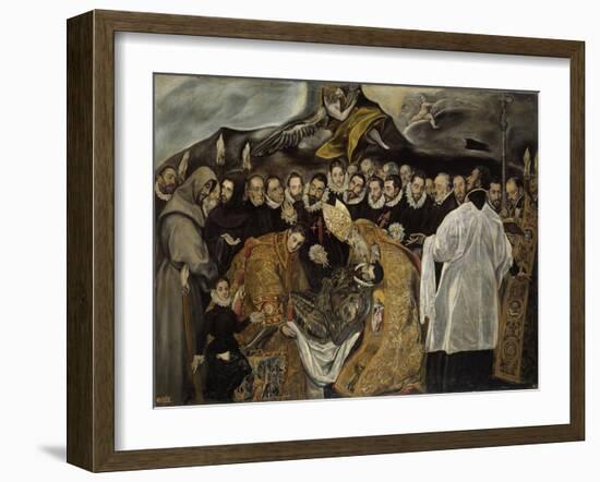 The Burial of the Count of Orgaz (Lower Par), Ca 1625-El Greco-Framed Giclee Print