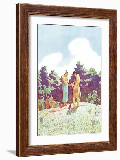 The Burial of Uncas-Newell Convers Wyeth-Framed Art Print