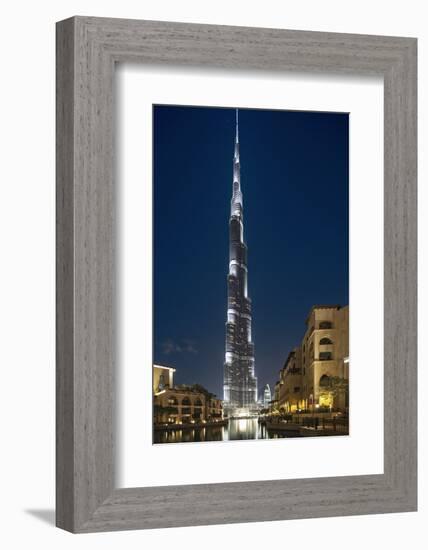 The Burj Khalifa (Armani Hotel) by Skidmore Owings, Merrill and Souk Al Bahar, Business Bay-Cahir Davitt-Framed Photographic Print