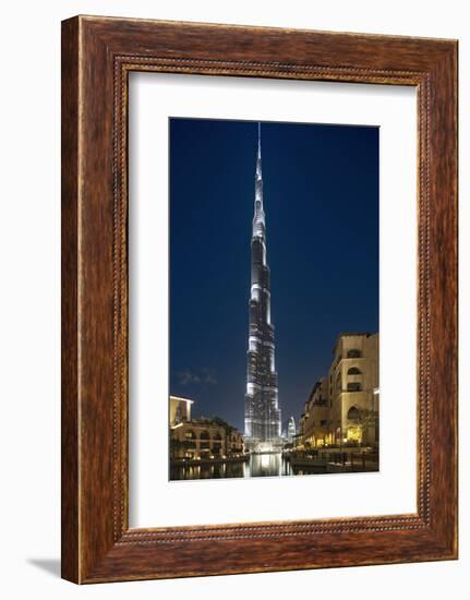 The Burj Khalifa (Armani Hotel) by Skidmore Owings, Merrill and Souk Al Bahar, Business Bay-Cahir Davitt-Framed Photographic Print