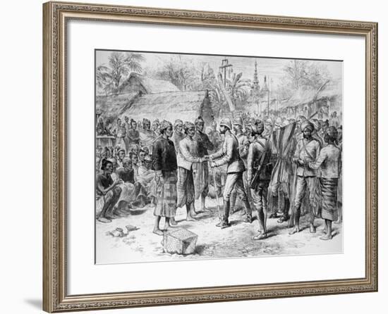 The Burmah Expedition: General Prendergast's Interview with the Officers and Remnant of the Burmese-null-Framed Giclee Print