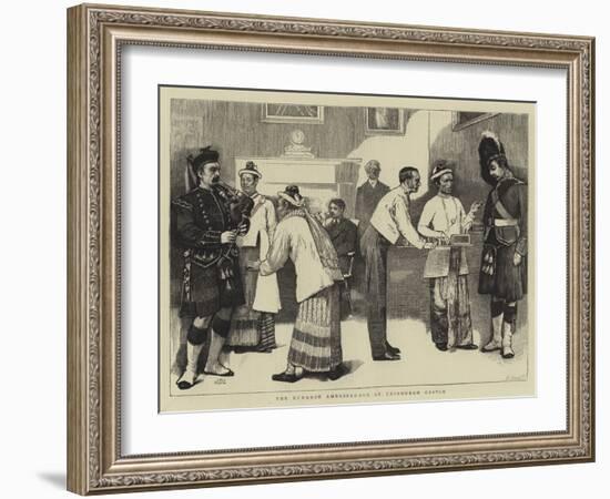 The Burmese Ambassadors at Edinburgh Castle-Sir James Dromgole Linton-Framed Giclee Print