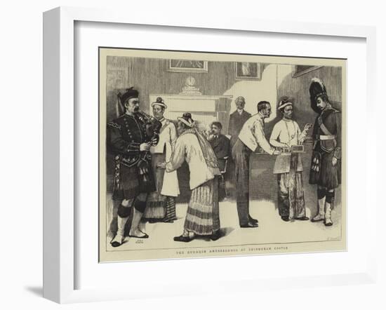 The Burmese Ambassadors at Edinburgh Castle-Sir James Dromgole Linton-Framed Giclee Print