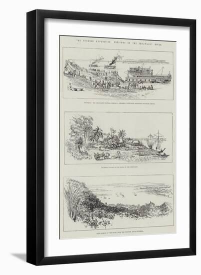 The Burmese Expedition, Sketches on the Irrawaddy River-null-Framed Giclee Print