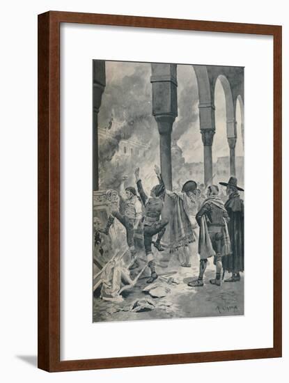 'The Burning of a Palace of Godoy By The Populace at Madrid', 1896-Unknown-Framed Giclee Print