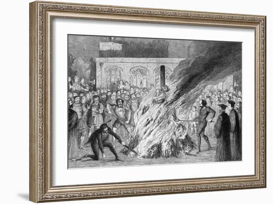 The Burning of Edward Underhill on Tower Green, 1840-George Cruikshank-Framed Giclee Print