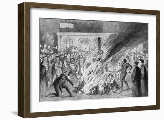 The Burning of Edward Underhill on Tower Green, 1840-George Cruikshank-Framed Giclee Print