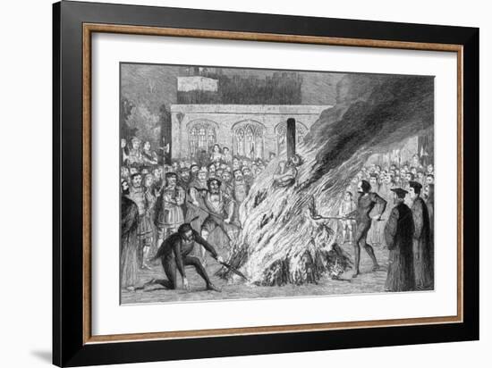 The Burning of Edward Underhill on Tower Green, 1840-George Cruikshank-Framed Giclee Print