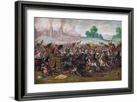 The Burning of Jerusalem-Juan de la Corte-Framed Giclee Print