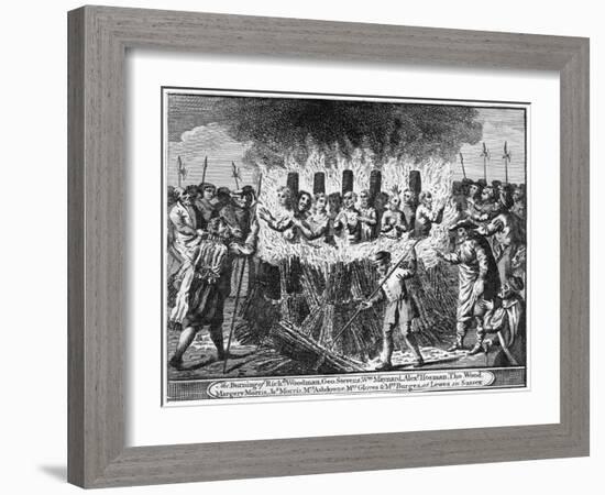 The Burning of Richard Woodman and Nine Other Protestant Martyrs, at Lewes in Sussex-null-Framed Giclee Print