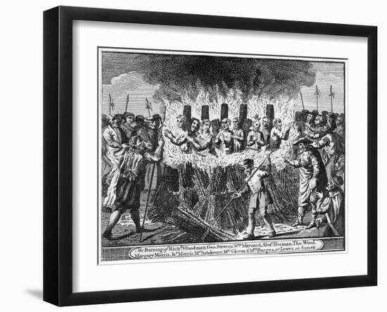 The Burning of Richard Woodman and Nine Other Protestant Martyrs, at Lewes in Sussex-null-Framed Giclee Print