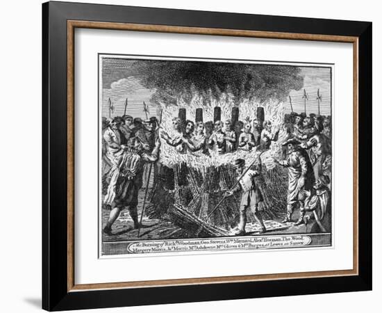 The Burning of Richard Woodman and Nine Other Protestant Martyrs, at Lewes in Sussex-null-Framed Giclee Print