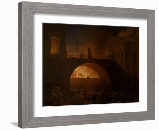 The Burning of Rome-Hubert Robert-Framed Giclee Print