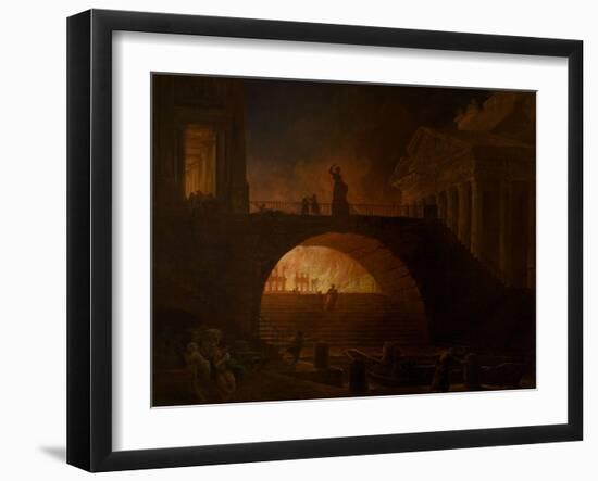 The Burning of Rome-Hubert Robert-Framed Giclee Print