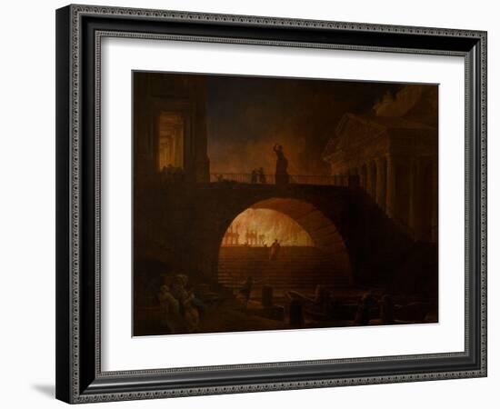 The Burning of Rome-Hubert Robert-Framed Giclee Print