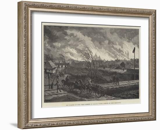 The Burning of Stry, Near Lemberg, in Galicia-Johann Nepomuk Schonberg-Framed Giclee Print