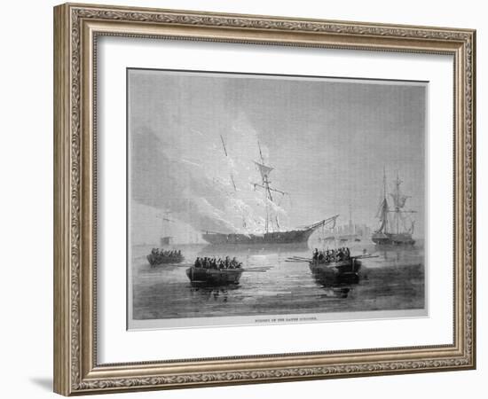 The Burning of the British Customs Schooner 'Gaspee' by American Patriots on 9th June 1772-American School-Framed Giclee Print