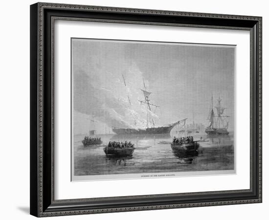 The Burning of the British Customs Schooner 'Gaspee' by American Patriots on 9th June 1772-American School-Framed Giclee Print