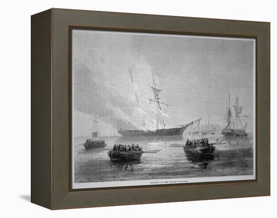 The Burning of the British Customs Schooner 'Gaspee' by American Patriots on 9th June 1772-American School-Framed Premier Image Canvas