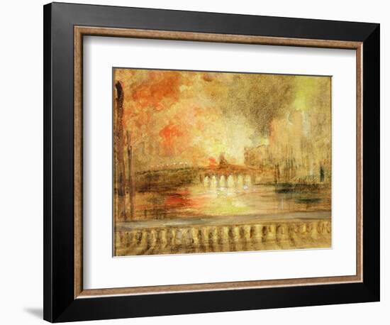 The Burning of the Houses of Parliament, Previously Attributed to J.M.W. Turner (1775-1851)-English-Framed Giclee Print