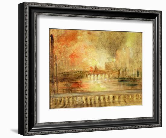 The Burning of the Houses of Parliament, Previously Attributed to J.M.W. Turner (1775-1851)-English-Framed Giclee Print